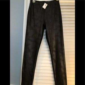 Black leggings with faux leather front